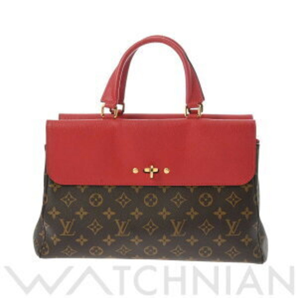 Louis Vuitton Monogram Venus Brown Cerise Red Canvas Handbag